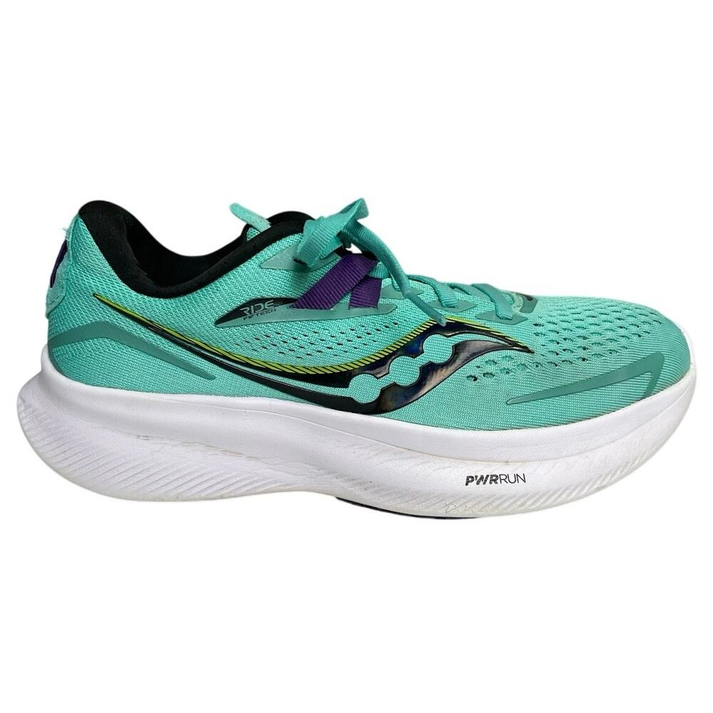 EUC - Womens Saucony Ride 15 Running Sneakers in Cool Mint Acid Colorway